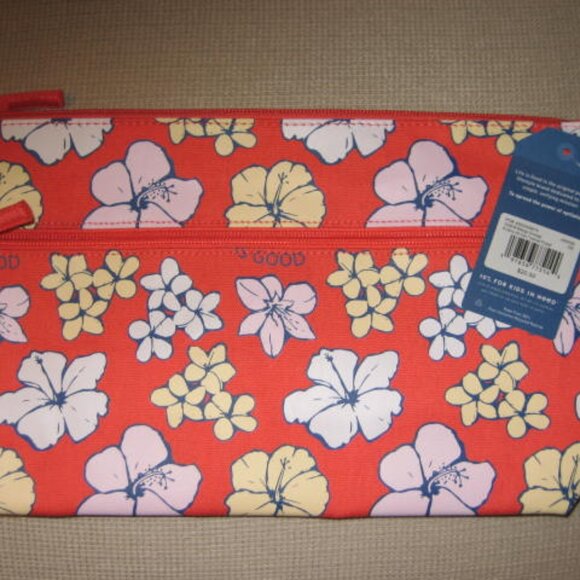 NWT Life is Good Carry All Canvas Pouch Zipped Travel Phone Makeup 10"x7" NEW - Picture 7 of 7